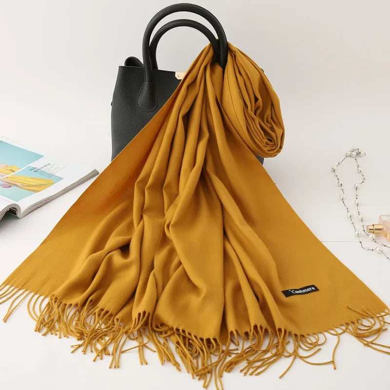 Men's Cashmere Scarf – Oversized Solid Colour Wrap