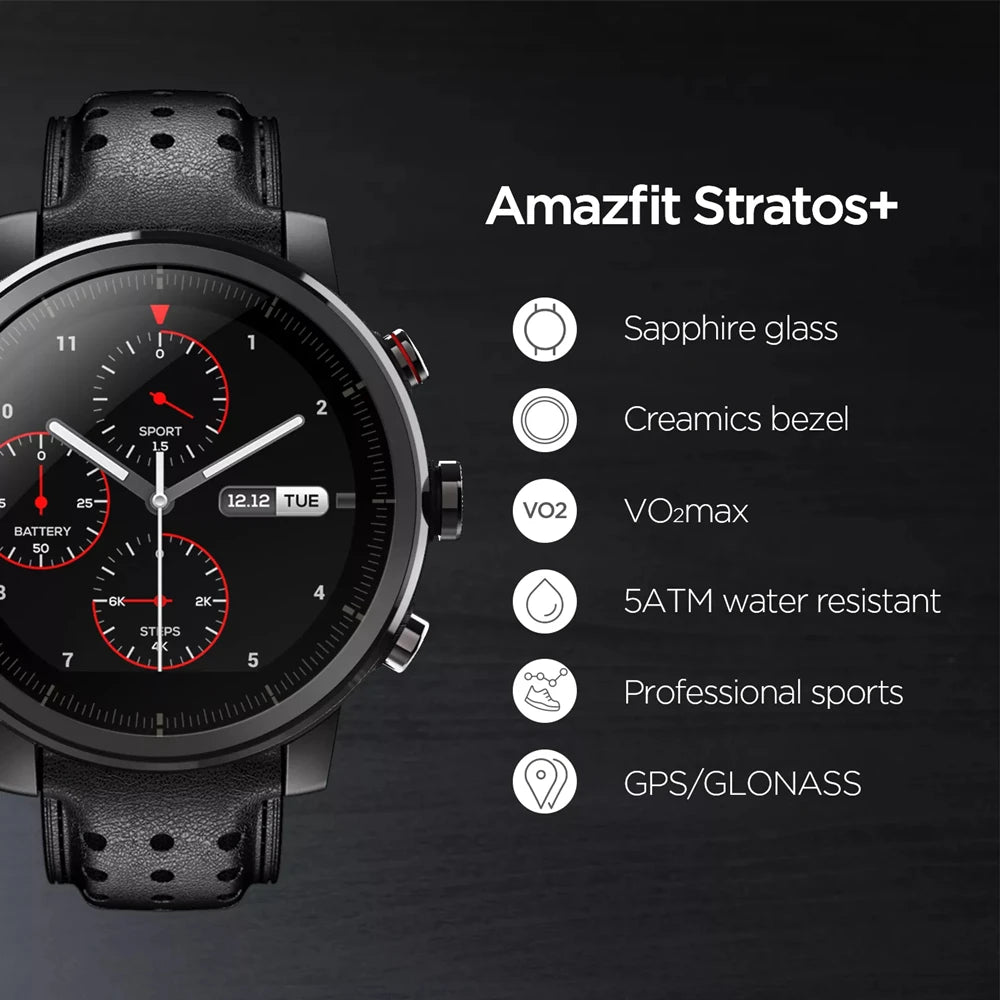 Amazfit Stratos 2 GPS Smartwatch | Refurbished | 5ATM, AMOLED, Bluetooth Music