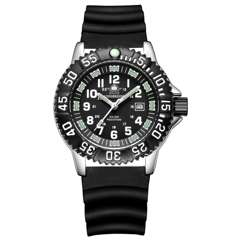 ADDIESDIVE MY-050S Sport Quartz Watch | Luminous | 50M Water Resistant | Nylon & Steel Strap