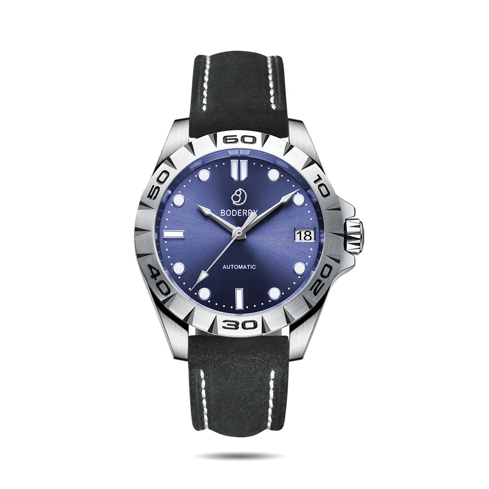 BODERRY Men Automatic Watch 41.5mm Military Mechanical Wristwatch 50m Waterproof Sapphire Mirror Luminous Hangzhou 7500