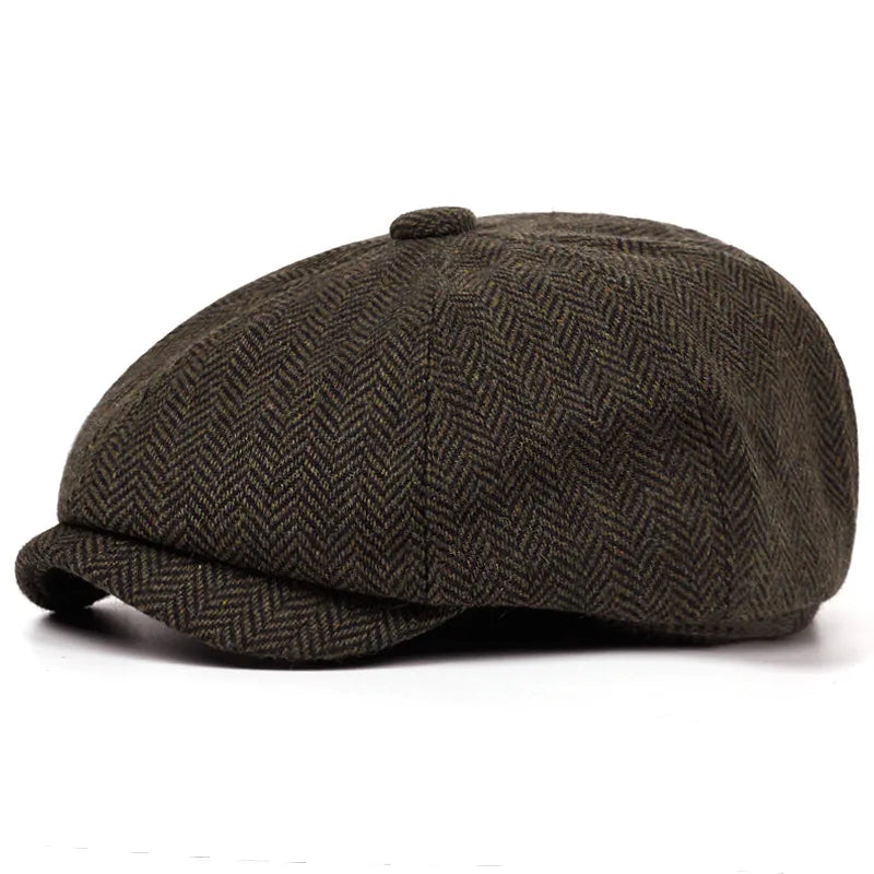 Men's Striped Flat Cap