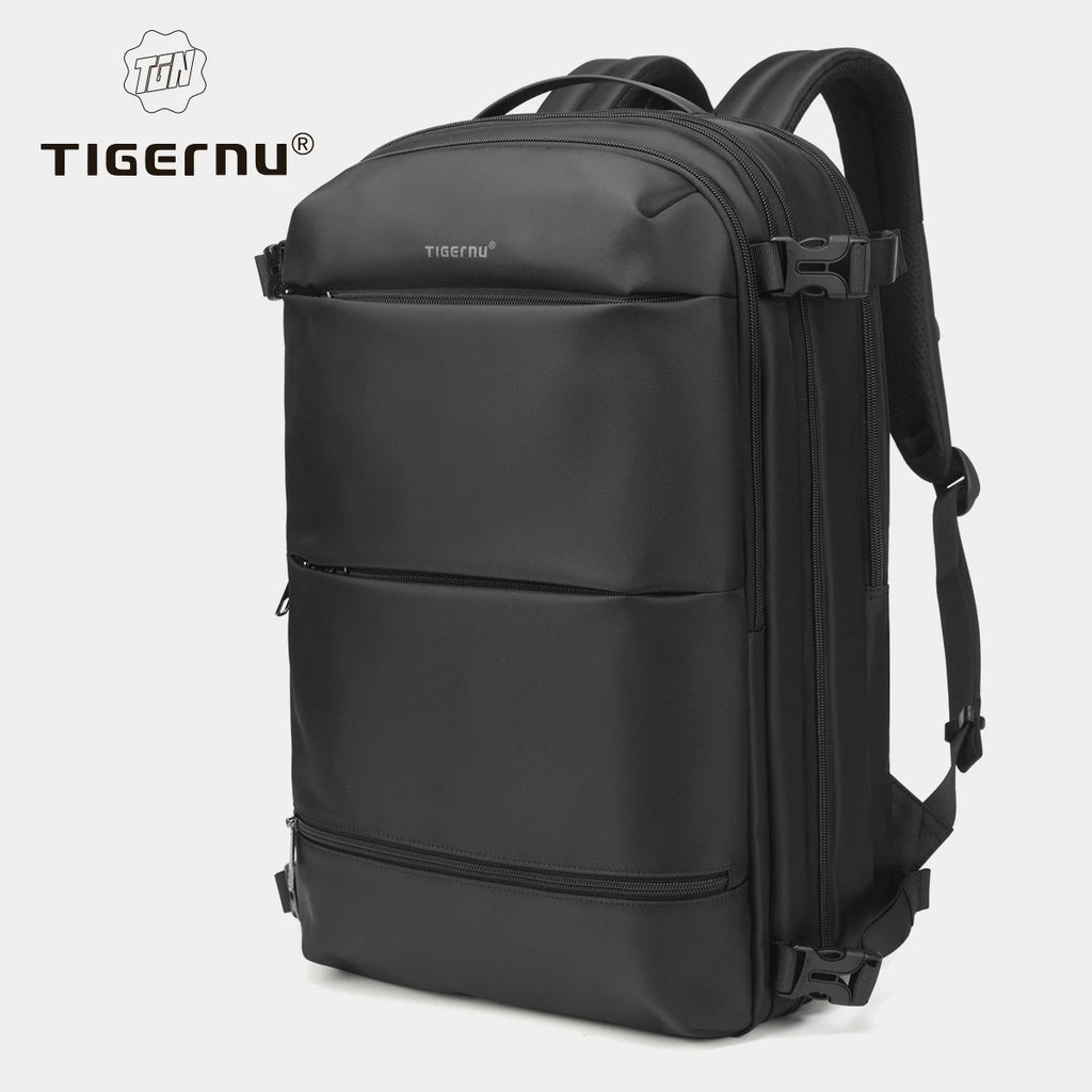 Tigernu Vacuum Compression Backpack – Expandable 27–37L, TSA Lock, USB Charging, 17" Laptop