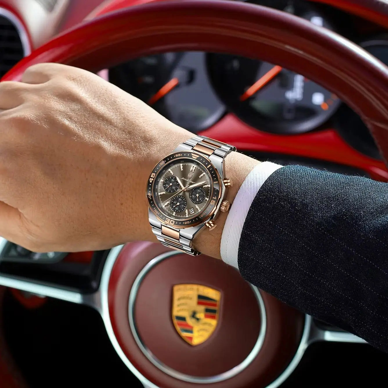 POEDAGAR Fashion Creative Men's Quartz Watch Waterproof Luminous Sport Man Clock Date Chronograph Business Watches For Men Reloj