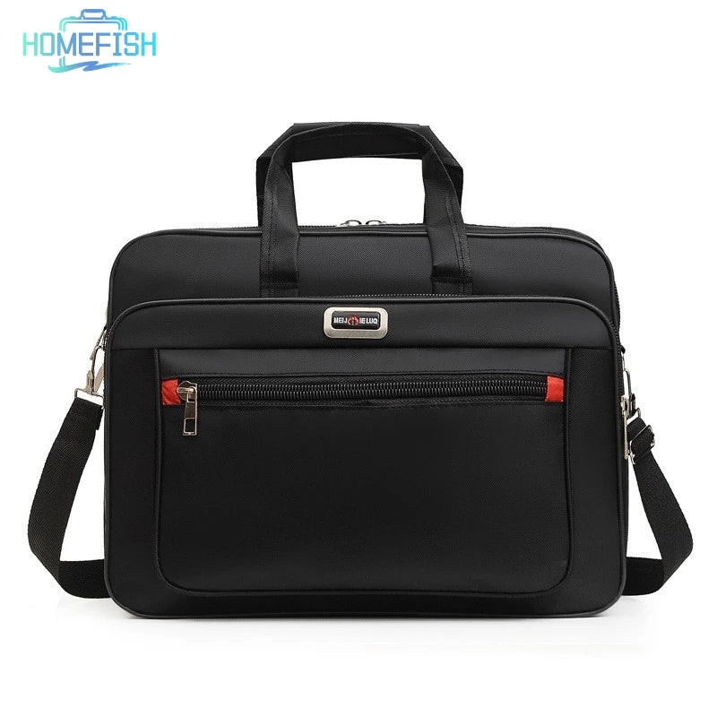 HOMEFISH Multi-pocket Portable Business Handbag for Men, Large Capacity Versatile Shoulder Briefcase for Daily Work & Casual Use