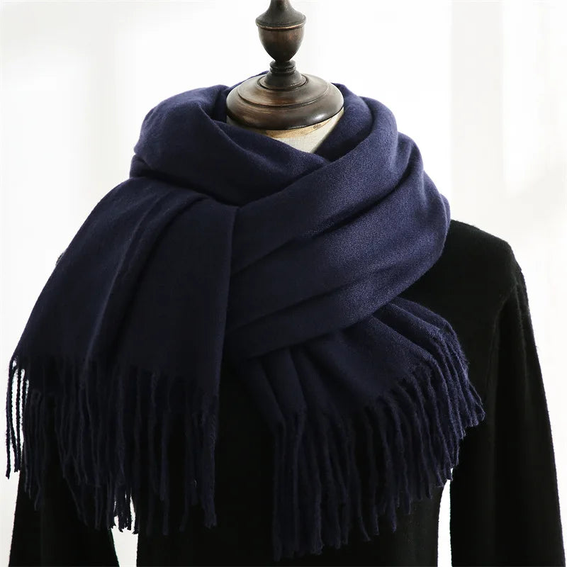 Men's Soft Winter Scarf | Warm Tassel Wrap & Shawl
