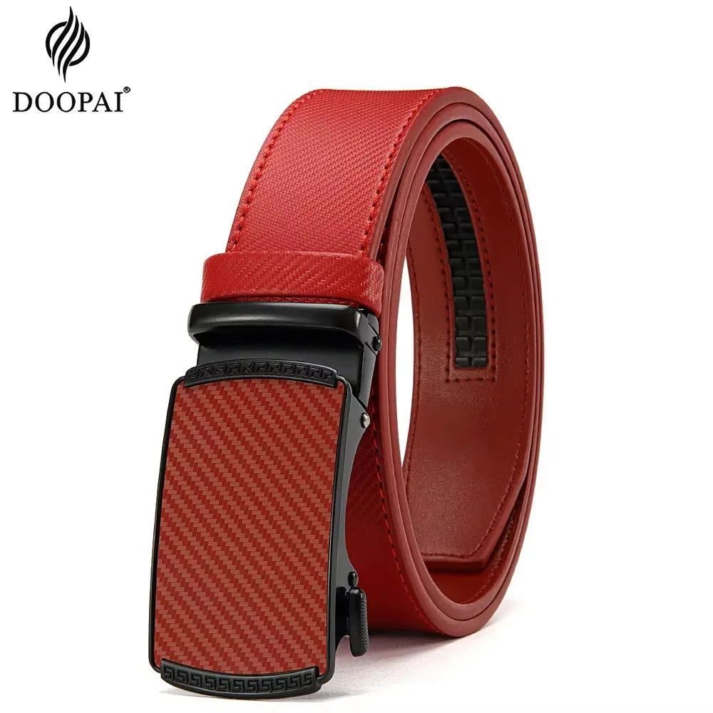 Unisex Leather Automatic Buckle Belt – 11 Colours, 3 Sizes