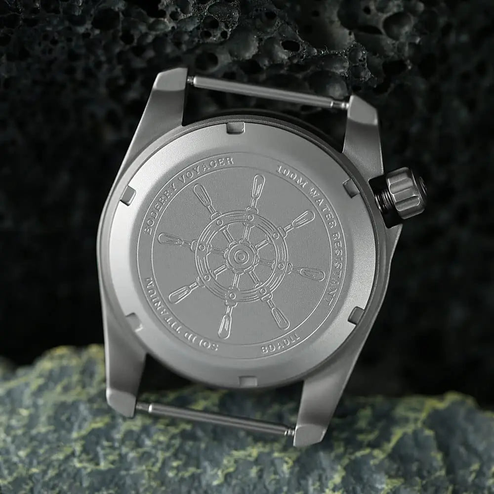 BODERRY Men Automatic Watch 40MM Pliot Titanium Mechanical Wristwatch 100m Waterproof Sapphire C3 Luminous Nylon Strap Sport