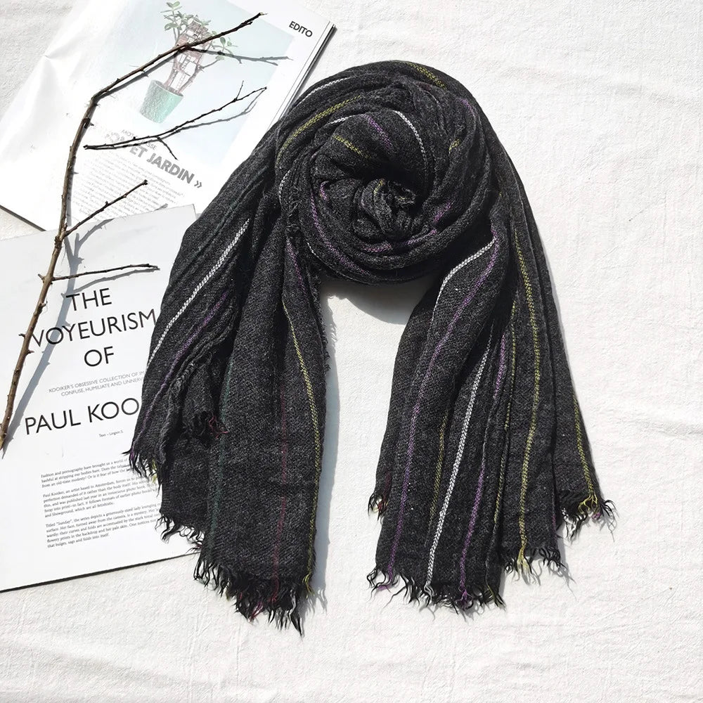 Men's Striped Winter Scarf