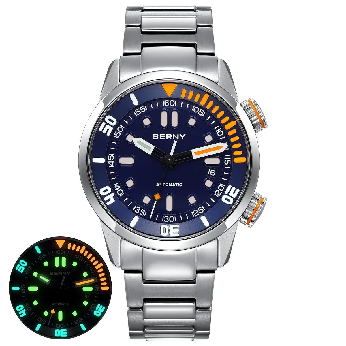 BERNY AM339M Automatic Dive Watch – Miyota 8215, Sapphire Crystal, 200m Water Resistant