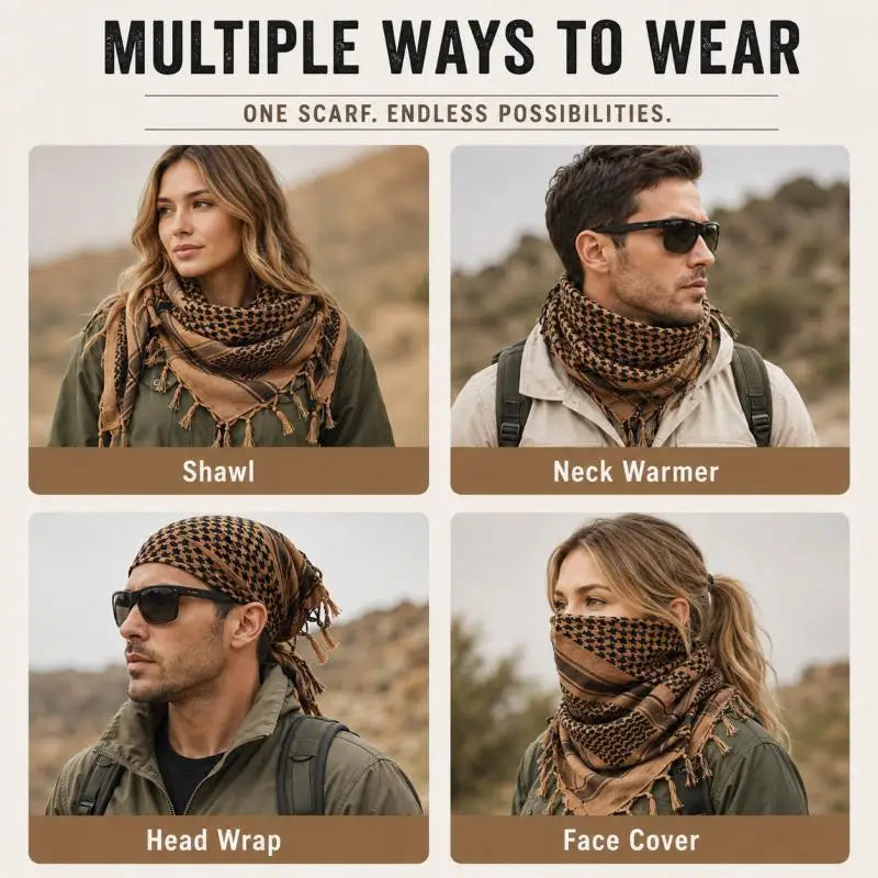 Military Arab Scarf – Lightweight Windproof Wrap for Hiking & Outdoor | Unisex