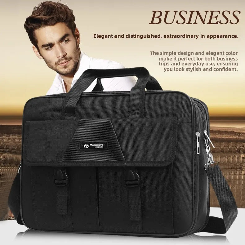Large Capacity Oxford Cloth Briefcase Canvas Handbag Men's Business Bag Computer Bag Young Men's Soft Handle Shoulder Bag