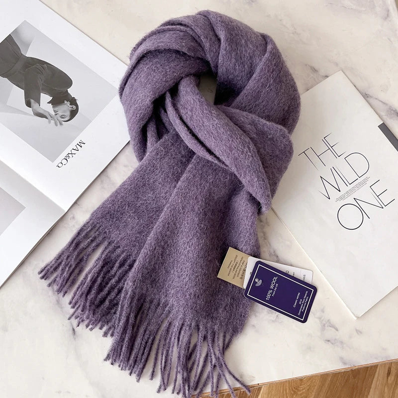 Men's Wool Scarf – Solid Colour, 28 Options