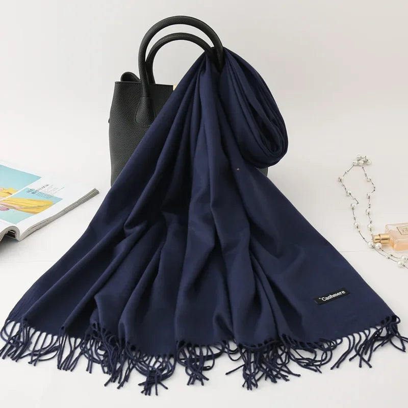 Men's Cashmere Scarf – Oversized Solid Colour Wrap