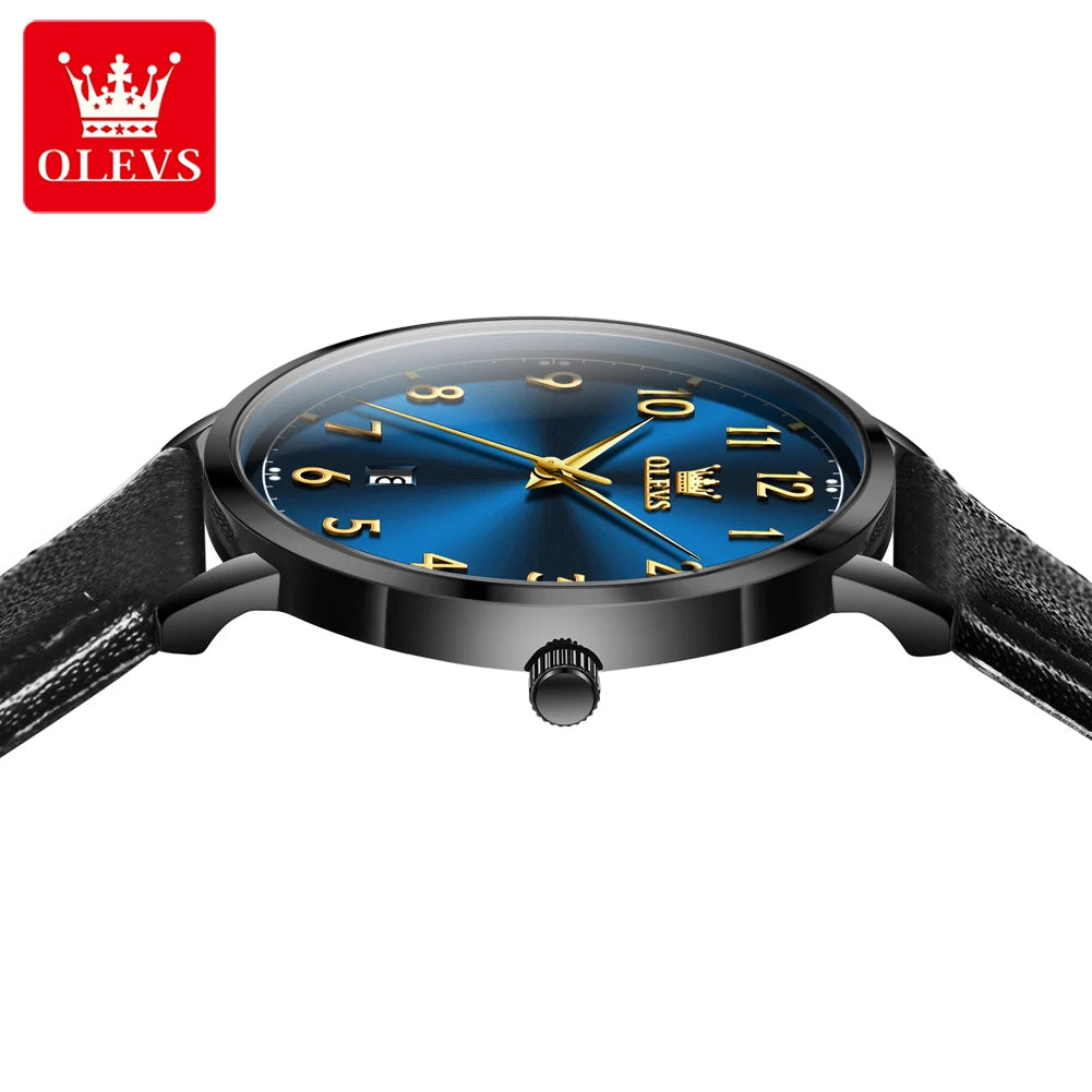Top Brand OLEVS New 5653 Man Watch Minimalist Fashion Quartz Watch for Men Digital Dial Auto Date Waterproof Men's Wristwatches