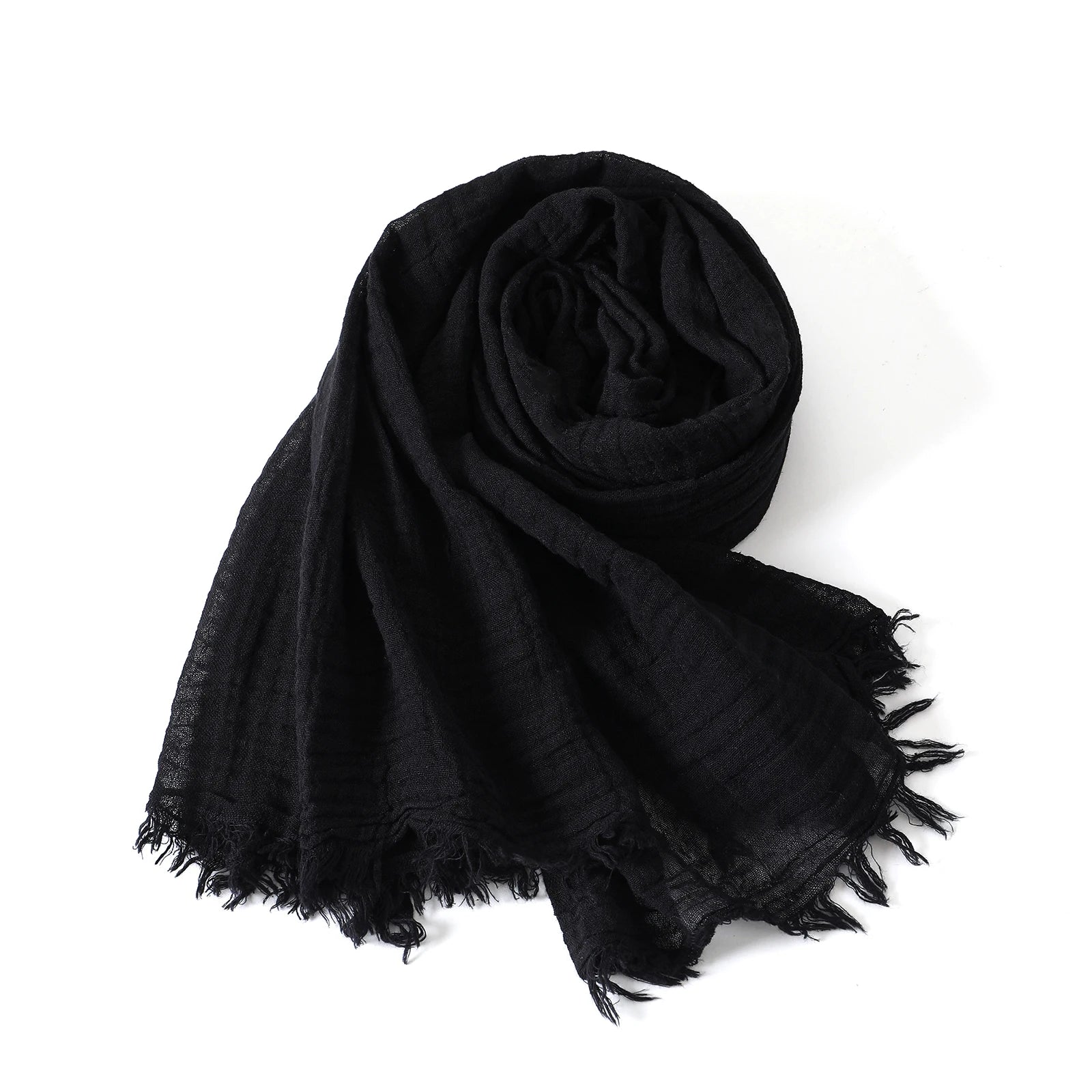 Unisex Cotton Linen Solid Scarf