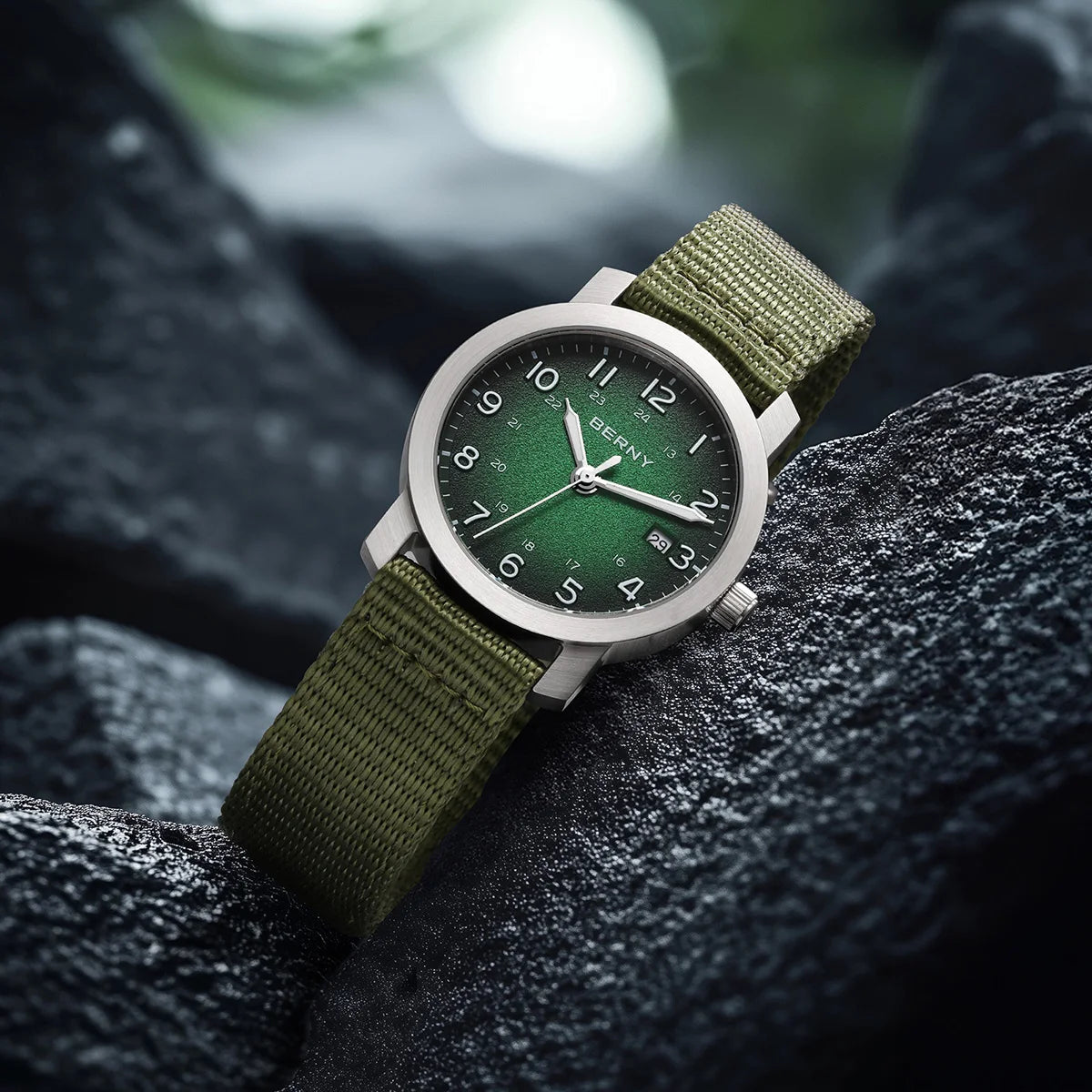 BERNY 2498M Men's Quartz Watch | Miyota GM12 | 35.5mm | Nylon Strap