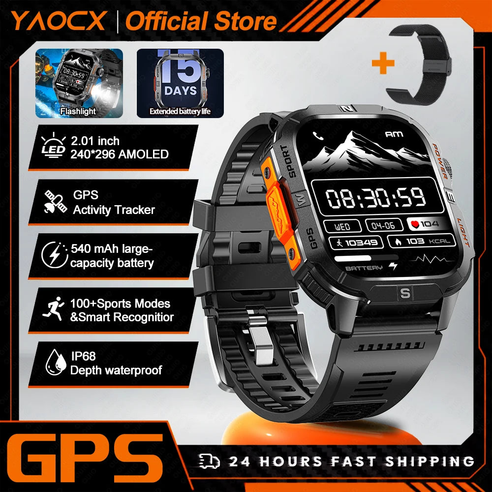 ZODVBOZ GTH3 Smartwatch | 2.01" Screen, 6-Satellite GPS, IP68 & Bluetooth Calling