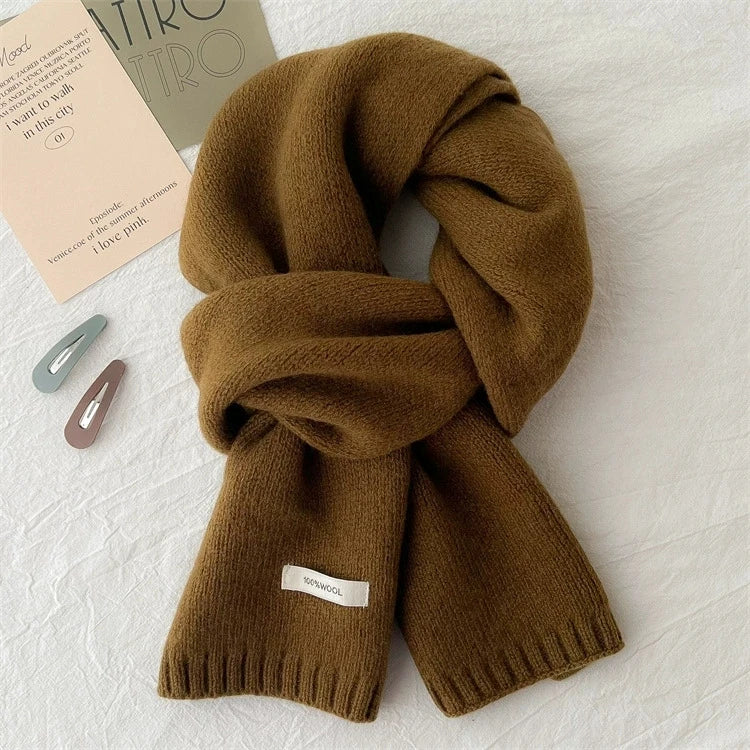 Wool Knit Long Scarf