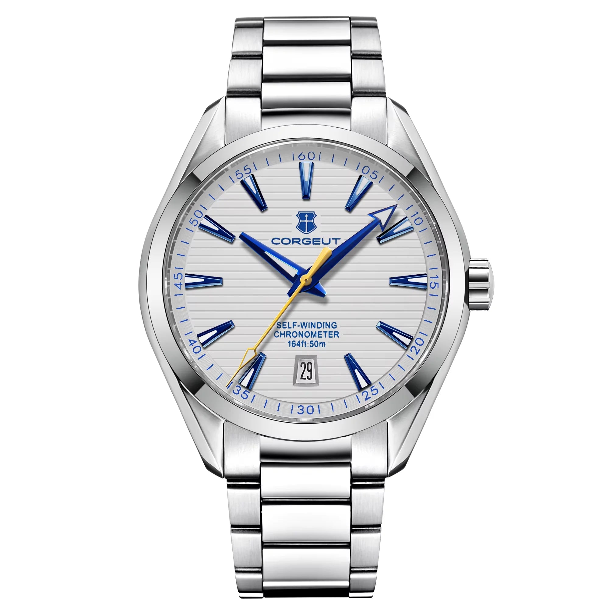 CORGEUT 41mm Automatic Watch – Seiko NH35, Sapphire Crystal, Exhibition Caseback, 50m Water Resistant