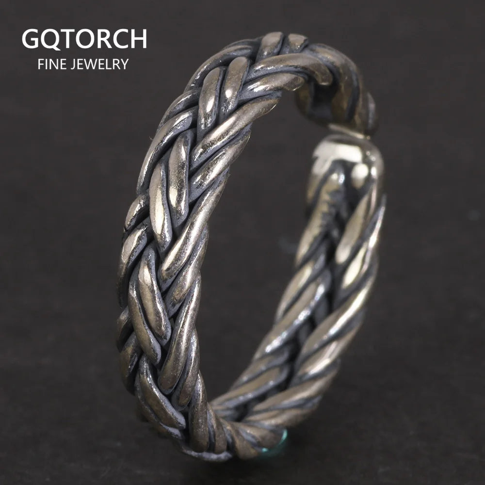 S925 Sterling Silver Braided Ring — Viking Band