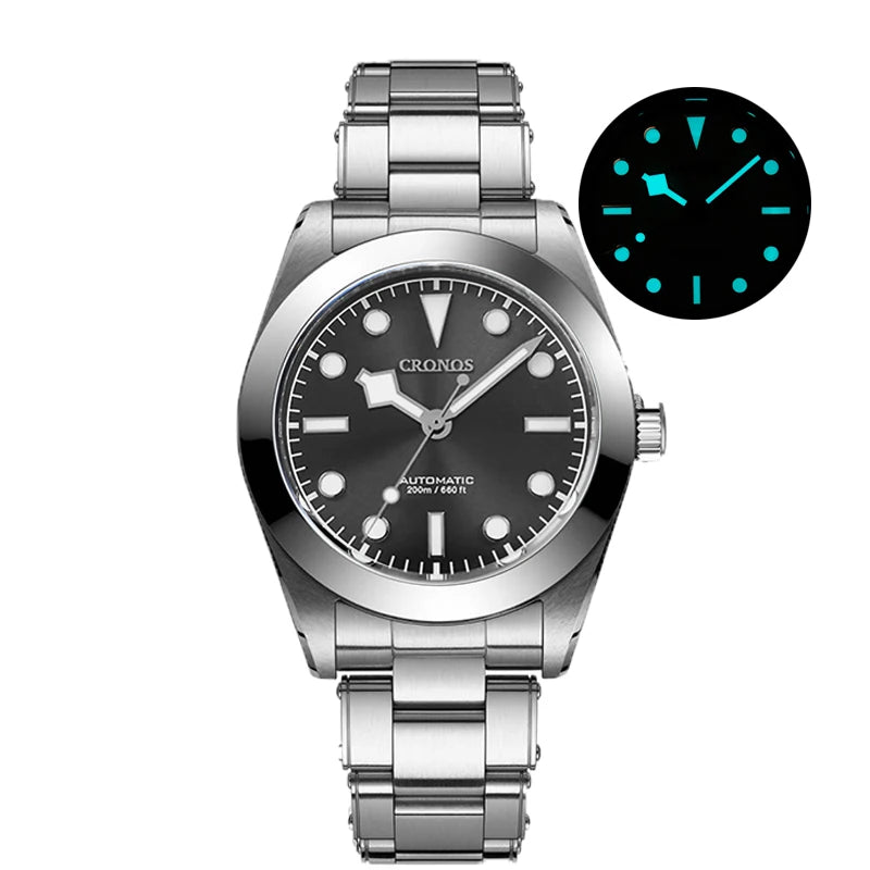 CRONOS L6025 39mm Automatic Diver | NH35 or PT5000 | Sapphire | Enamel Dial | 20ATM