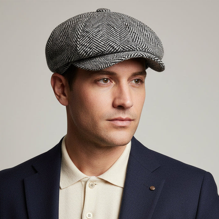 Men's Striped Flat Cap
