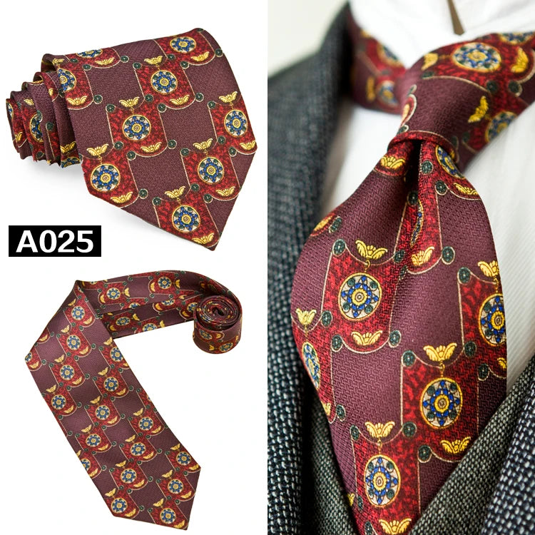 100% Silk Men's Printed Necktie – Vintage & Novelty Collection