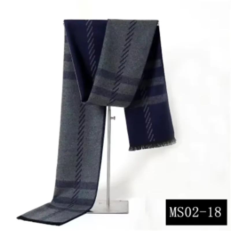 Men's Plaid Winter Scarf – Cashmere-Blend, 180cm, 14 Colourways