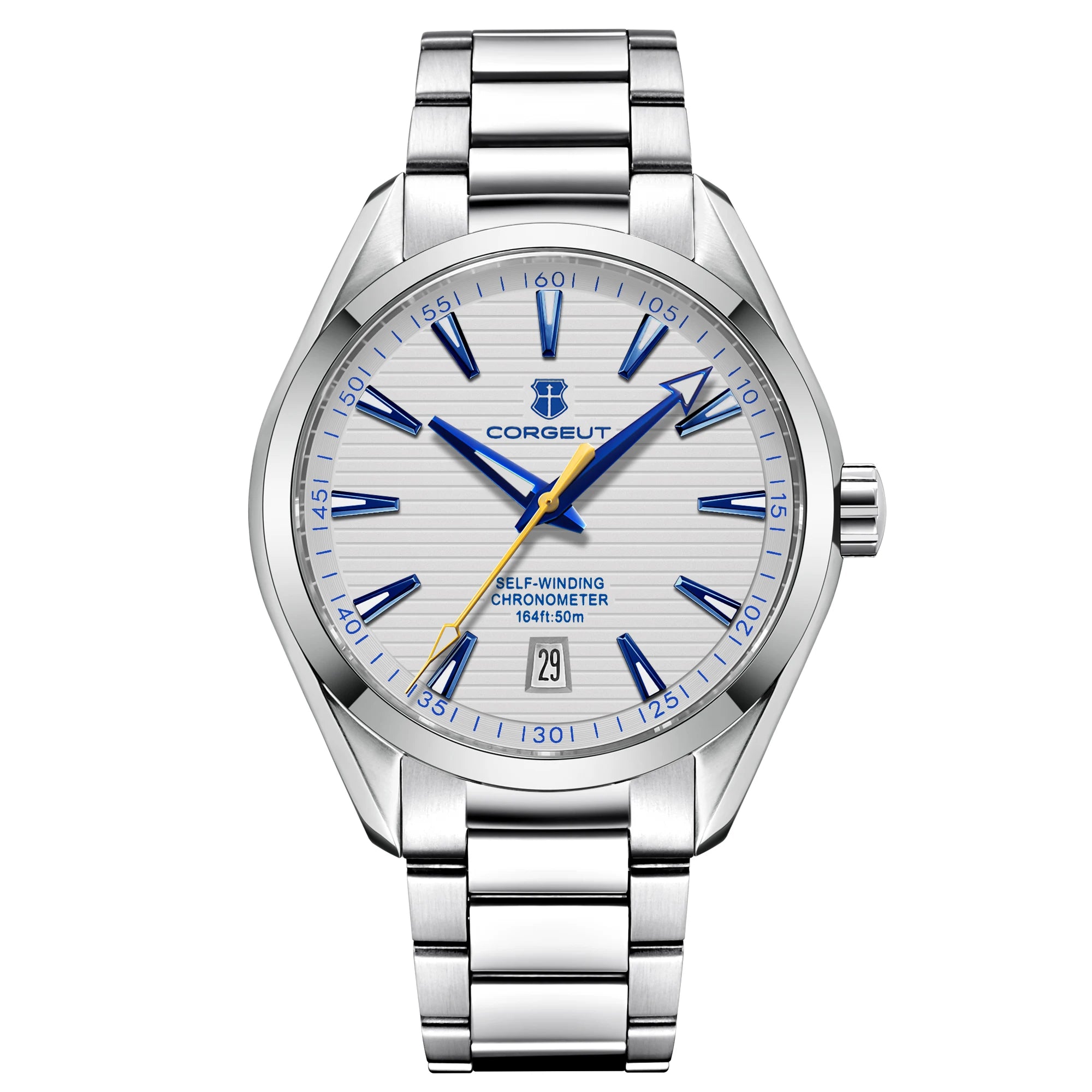 CORGEUT 41mm Automatic Watch – Seiko NH35, Sapphire Crystal, Exhibition Caseback, 50m Water Resistant