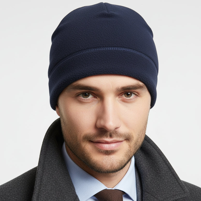 Men's Fleece Beanie – Windproof Winter Hat