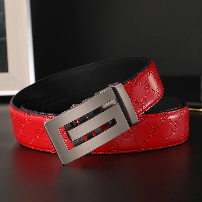 Unisex Split Leather Belt – Designer-Style Square Buckle