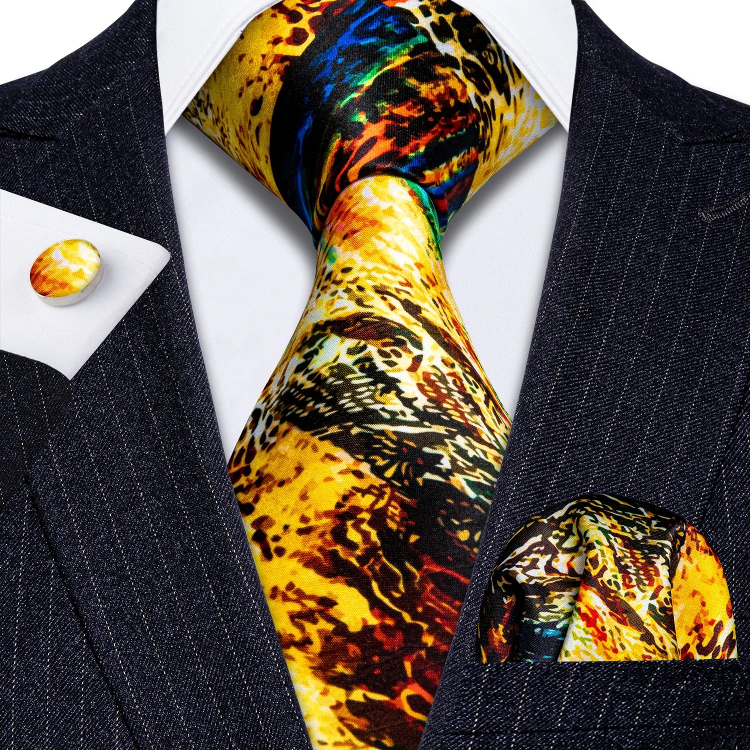 Men's Necktie, Pocket Square & Cufflinks Set – Floral & Novelty Prints