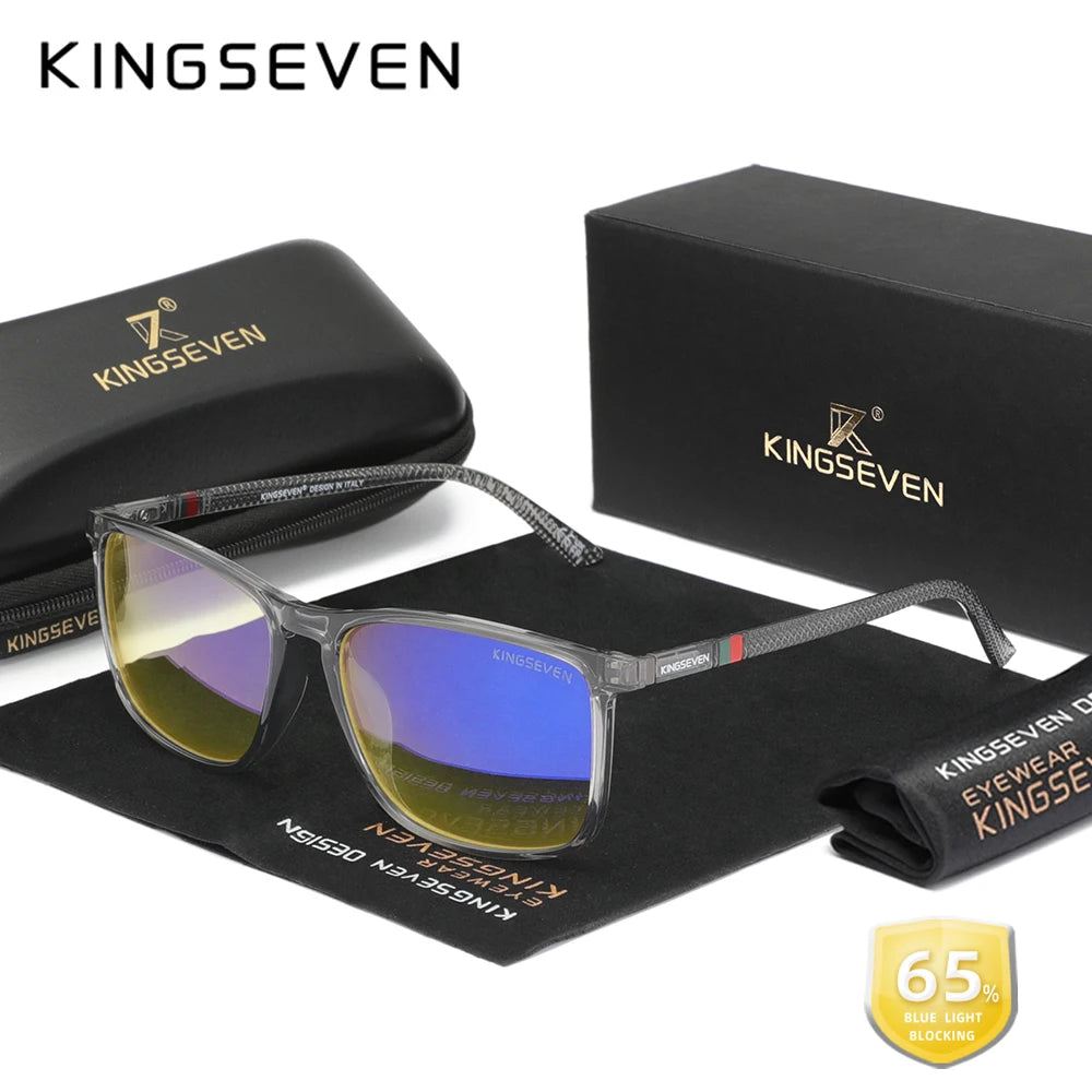 KINGSEVEN Blue Light Blocking Glasses Transparent Lens Men/Women Anti-Blue Ray Eyewear Students Daliy Phone Computer Eyeglasses