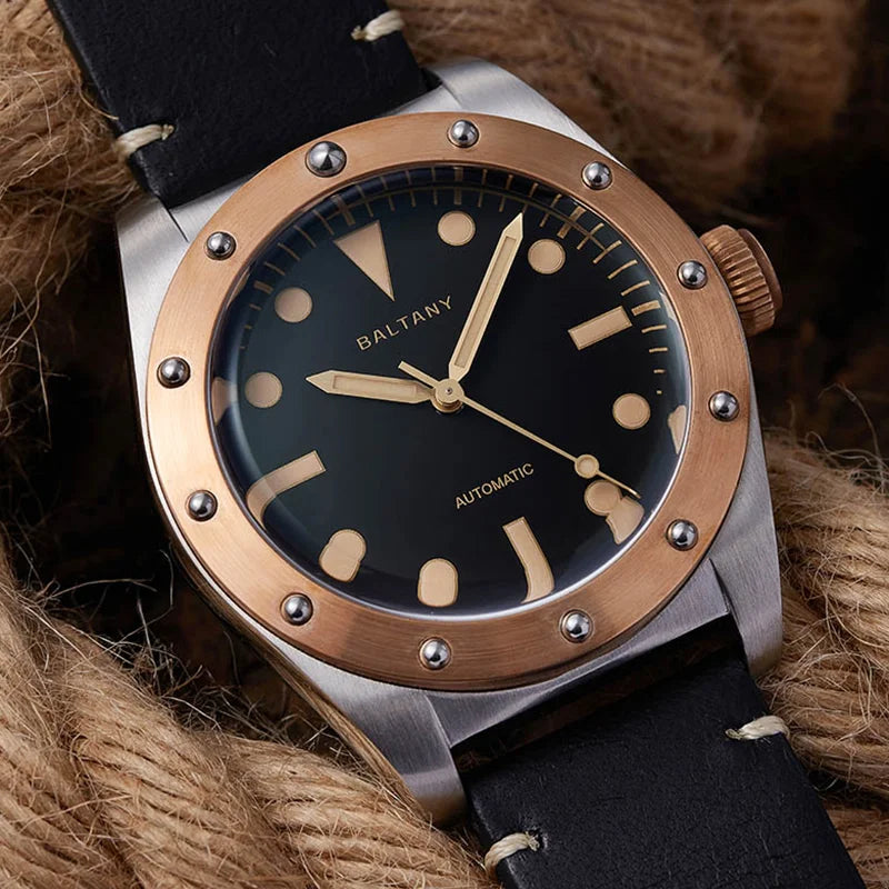 BALTANY B4030 Bronze Automatic Watch – Seiko NH38, Sapphire Crystal, 200m Water Resistant