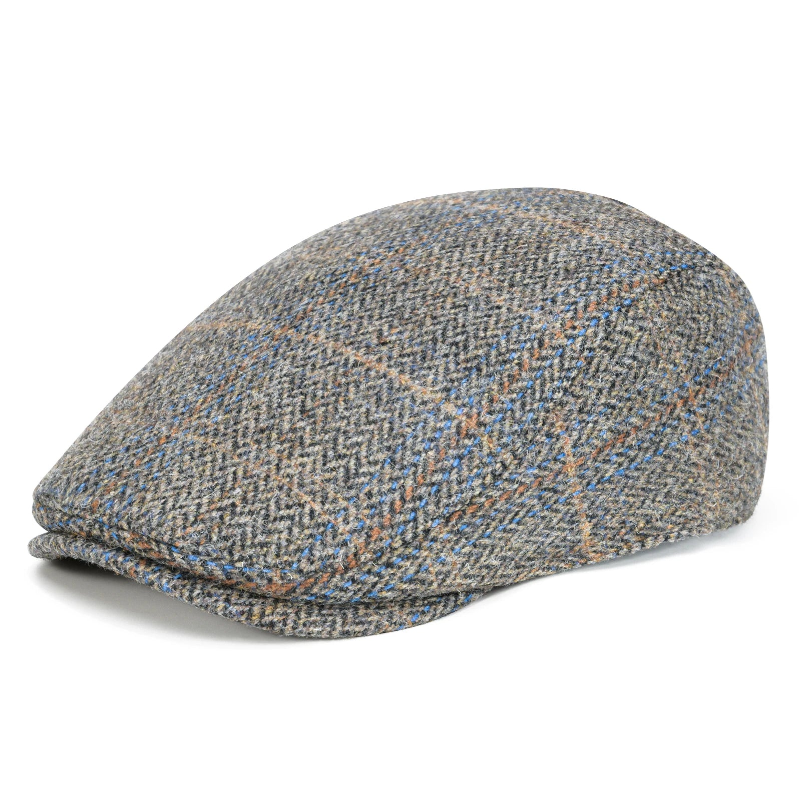 Men's Herringbone Flat Cap – Wool Blend