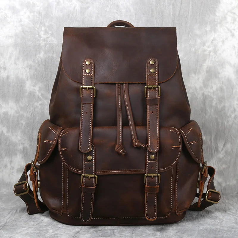 NZPJ S3011 Crazy Horse Leather Backpack
