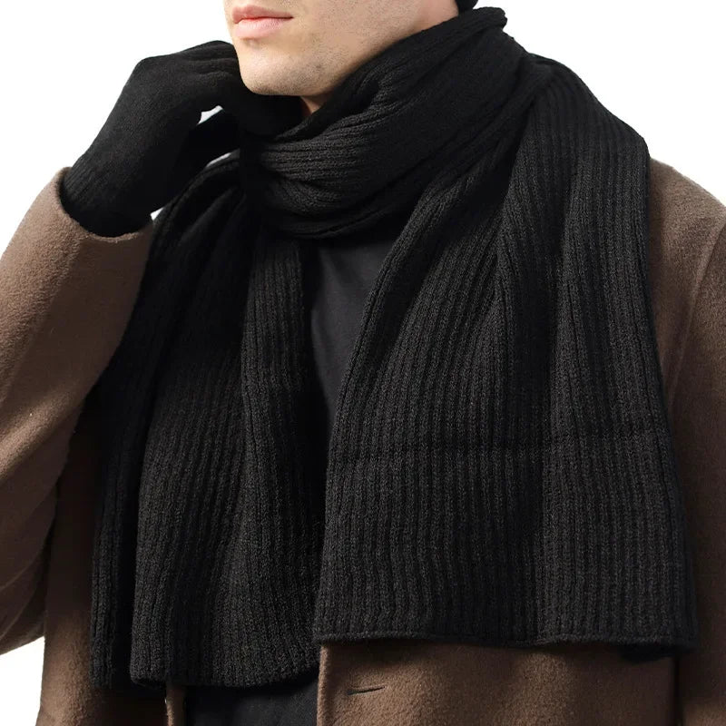 Men's Thick Wool Knit Scarf