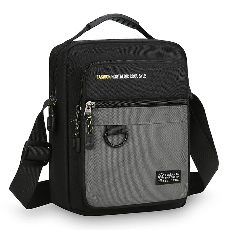 Men's Nylon Multi-Pocket Crossbody Bag – Large Capacity Shoulder Bag for Business & Daily Use