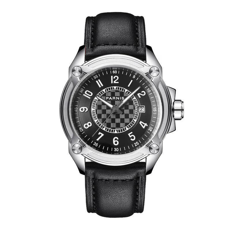 Parnis Men Automatic Watch 44mm Luxury Military Mechanical Wristwatch 50m Waterproof Luminous Sapphire Date Fashion
