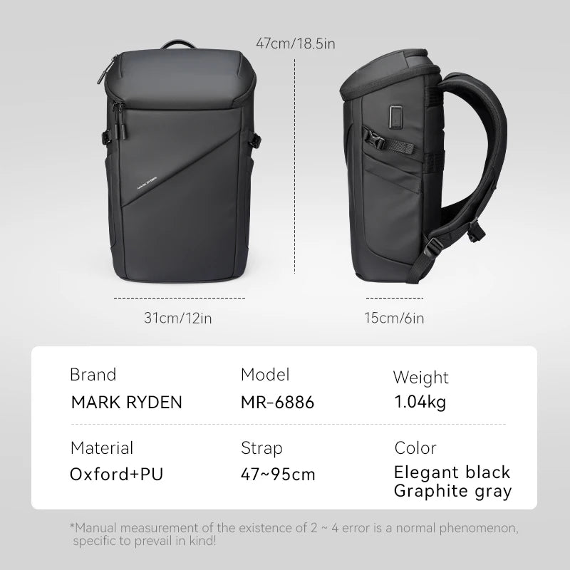 Mark Ryden MR6886 Business Laptop Backpack – Anti-Theft, USB Port, 15.6"