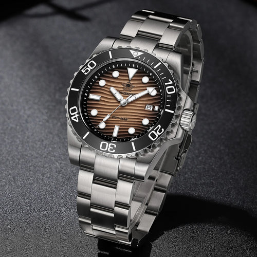 ADDIESDIVE AD2537 Quartz Dive Watch – 3D Desert Texture Dial, BGW9 Lume, 200m Water Resistant