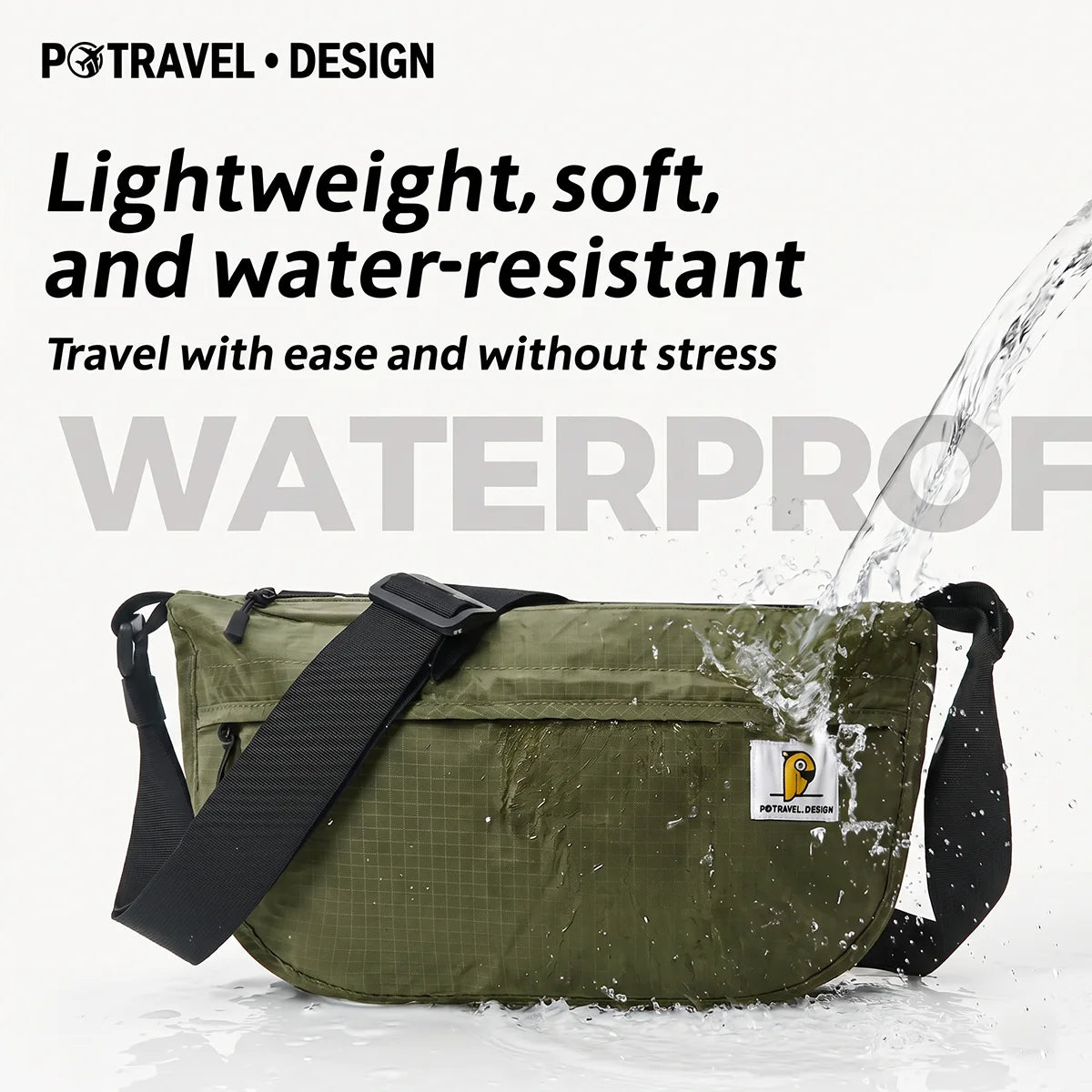 Ripstop Nylon Crossbody Sling Bag – Lightweight Foldable Shoulder & Messenger Bag