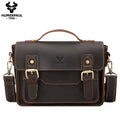 Crazy Horse Leather Messenger Bag for Men — Vintage Large Capacity Crossbody & Business Briefcase