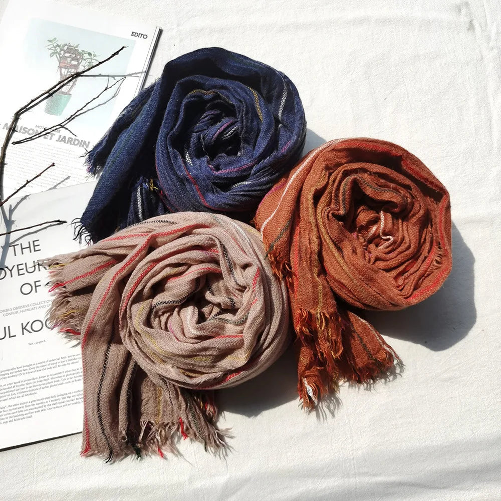 Men's Striped Winter Scarf