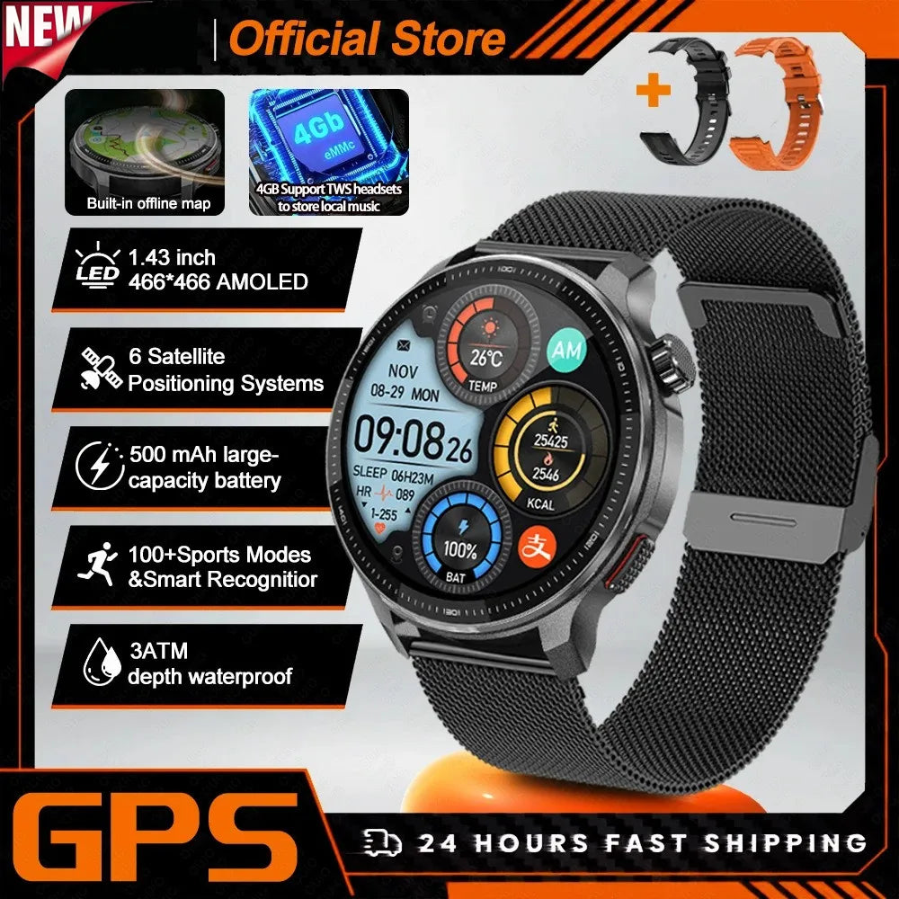 Hiwego GPS Smartwatch | Offline Maps, 4GB, Gorilla Glass, 3ATM & Flash Charge