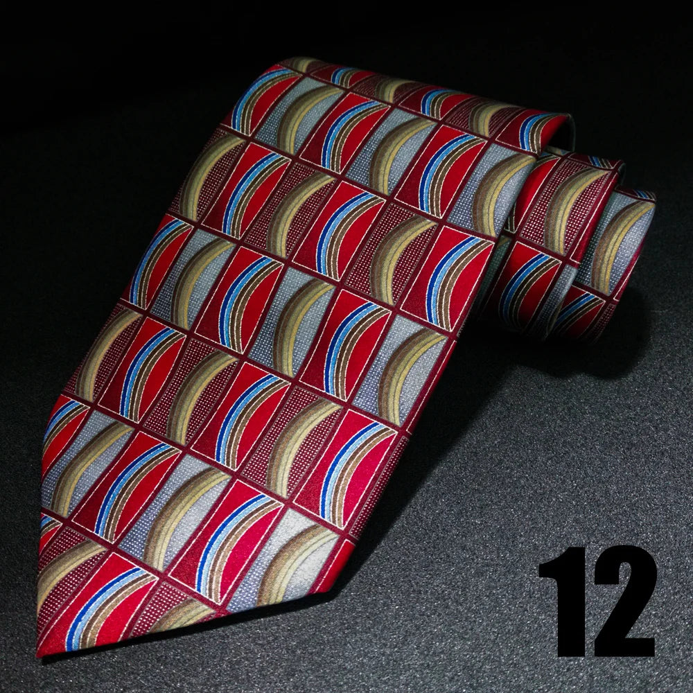 Men's Silk Jacquard Necktie – 10cm Wide Business & Wedding Tie