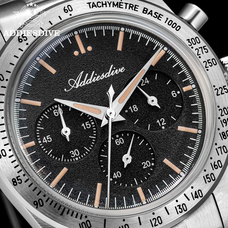 ADDIESDIVE AD2552 Vintage Racing Chronograph Watch | Japanese Quartz | 100M Water Resistant