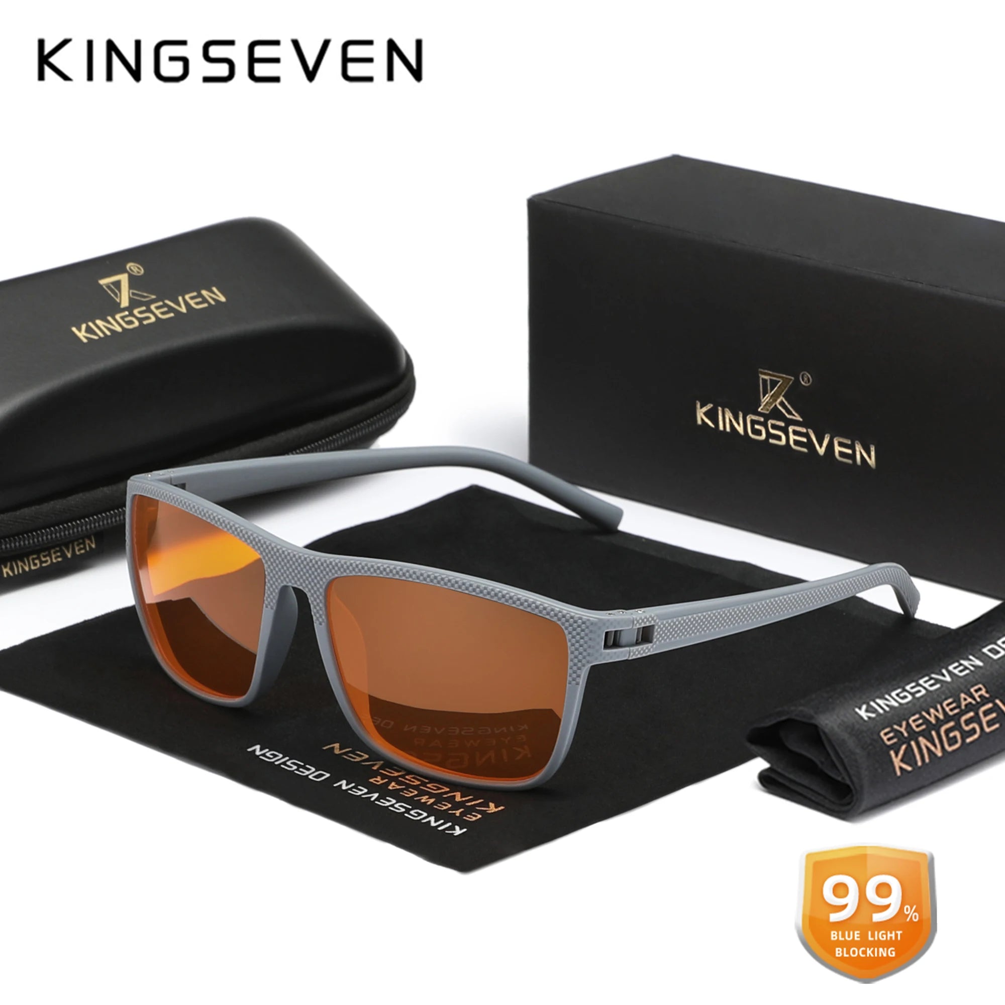 KINGSEVEN New Anti-Blue Ray Glasses Transparent Lens Eyeglasses Men Women Computer Blue Light Blocking Optical Reading Eyewear