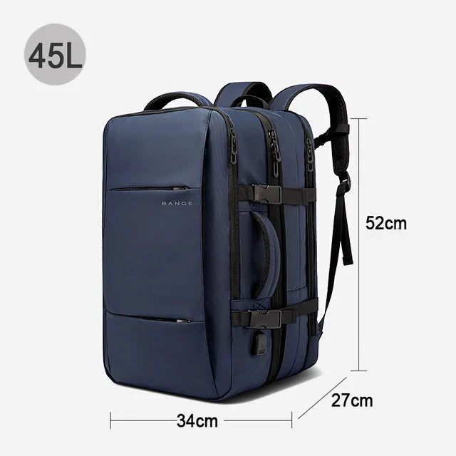 Bange BG-1908 Travel & Business Backpack – Expandable, USB, 17.3" Laptop, 37L/45L
