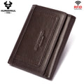 HUMERPAUL Genuine Leather Trifold Wallet – RFID Blocking, Coin Pocket & Card Holder